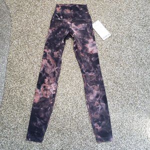 Lululemon Align Pant 28" - Diamond Dye Graphite Grey Pink Pastel - Size 0